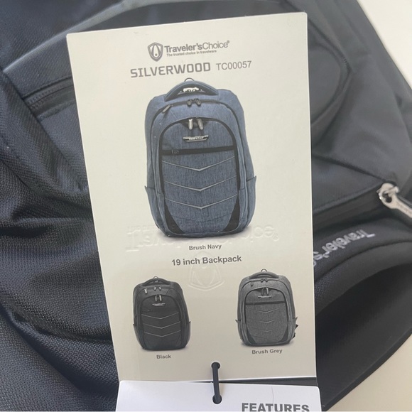 TRAVELERS CHOICE Black Silverwood Computer Backpack - New With Tag - Reemoly - Picture 9 of 14